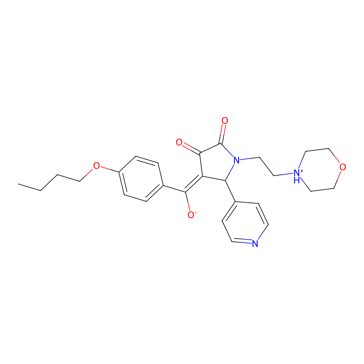 4-(4-butoxybenzoyl)-3-hydroxy-1-[2-(morpholin-4-yl)ethyl]-5-(pyridin-4-yl)-2,5-dihydro-1H-pyrrol-2-one molecular structure, CAS 848763-51-9
