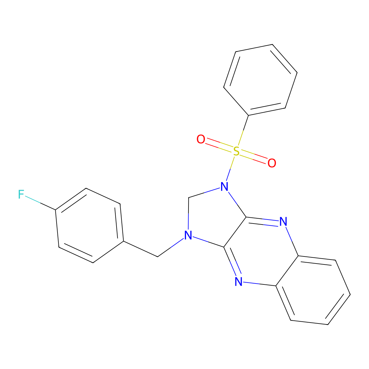 1-(4-fluorobenzyl)-3-(phenylsulfonyl)-2,3-dihydro-1H-imidazo[4,5-b]quinoxaline molecular structure, CAS 848766-64-3