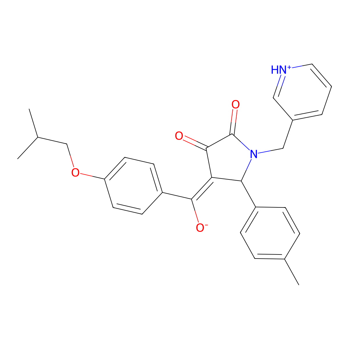 3-hydroxy-5-(4-methylphenyl)-4-[4-(2-methylpropoxy)benzoyl]-1-[(pyridin-3-yl)methyl]-2,5-dihydro-1H-pyrrol-2-one molecular structure, CAS 848767-85-1