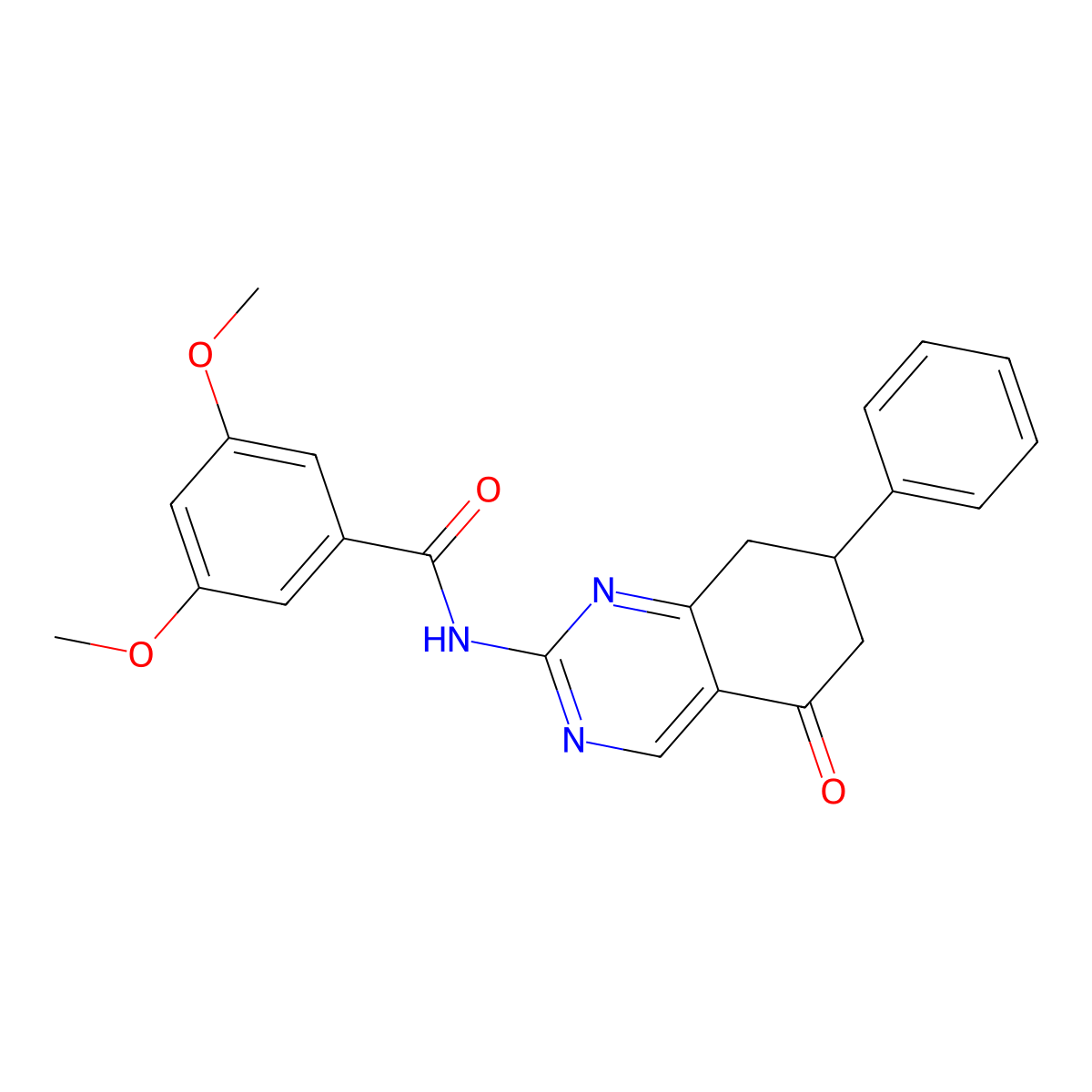 3,5-dimethoxy-N-(5-oxo-7-phenyl-5,6,7,8-tetrahydroquinazolin-2-yl)benzamide molecular structure, CAS 848767-96-4