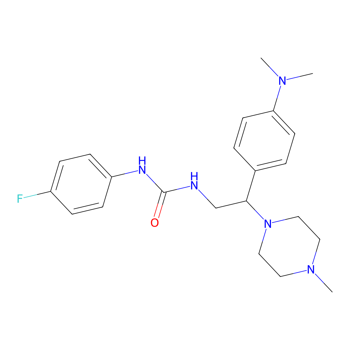 1-(2-(4-(Dimethylamino)phenyl)-2-(4-methylpiperazin-1-yl)ethyl)-3-(4-fluorophenyl)urea molecular structure, CAS 848769-39-1