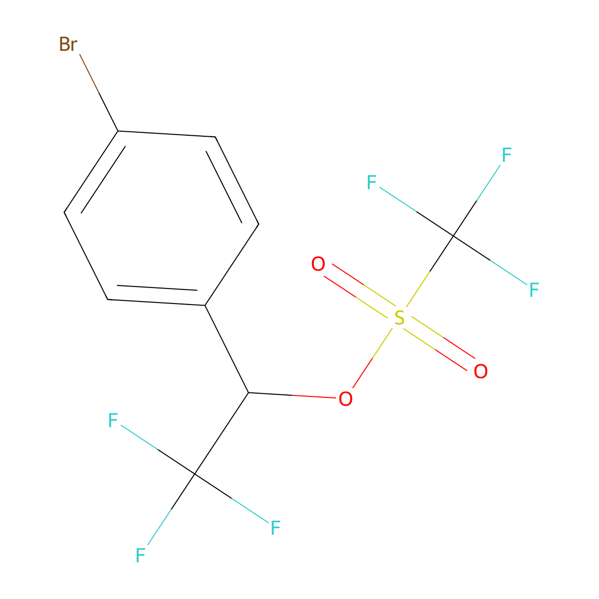 1-(4-Bromophenyl)-2,2,2-trifluoroethyl trifluoromethanesulfonate molecular structure, CAS 84877-48-5