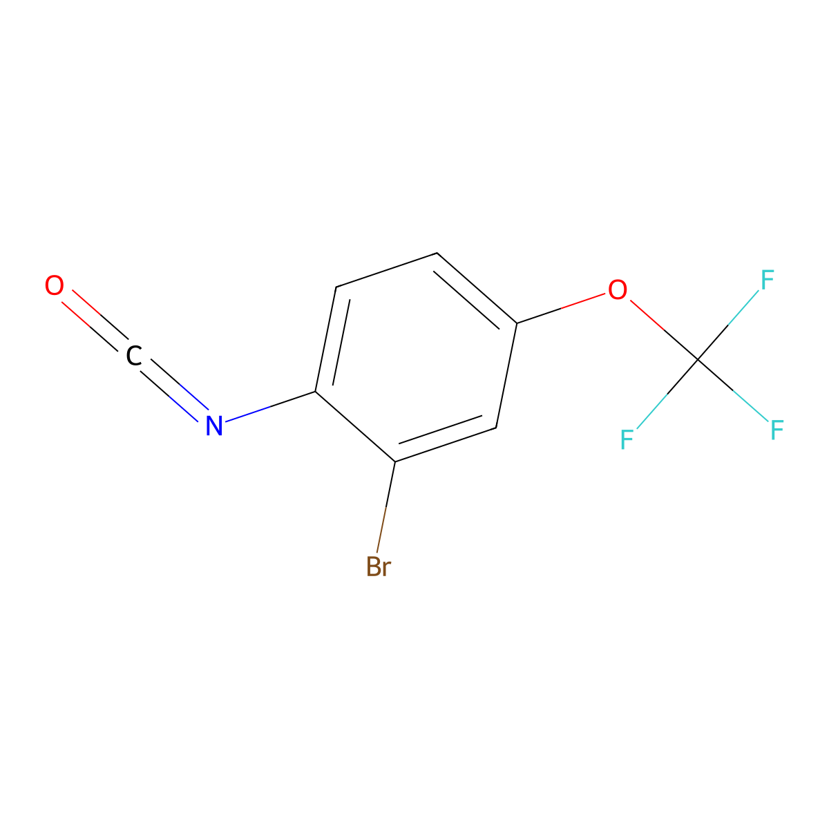 2-Bromo-4-(trifluoromethoxy)phenylisocyanate molecular structure, CAS 848771-80-2