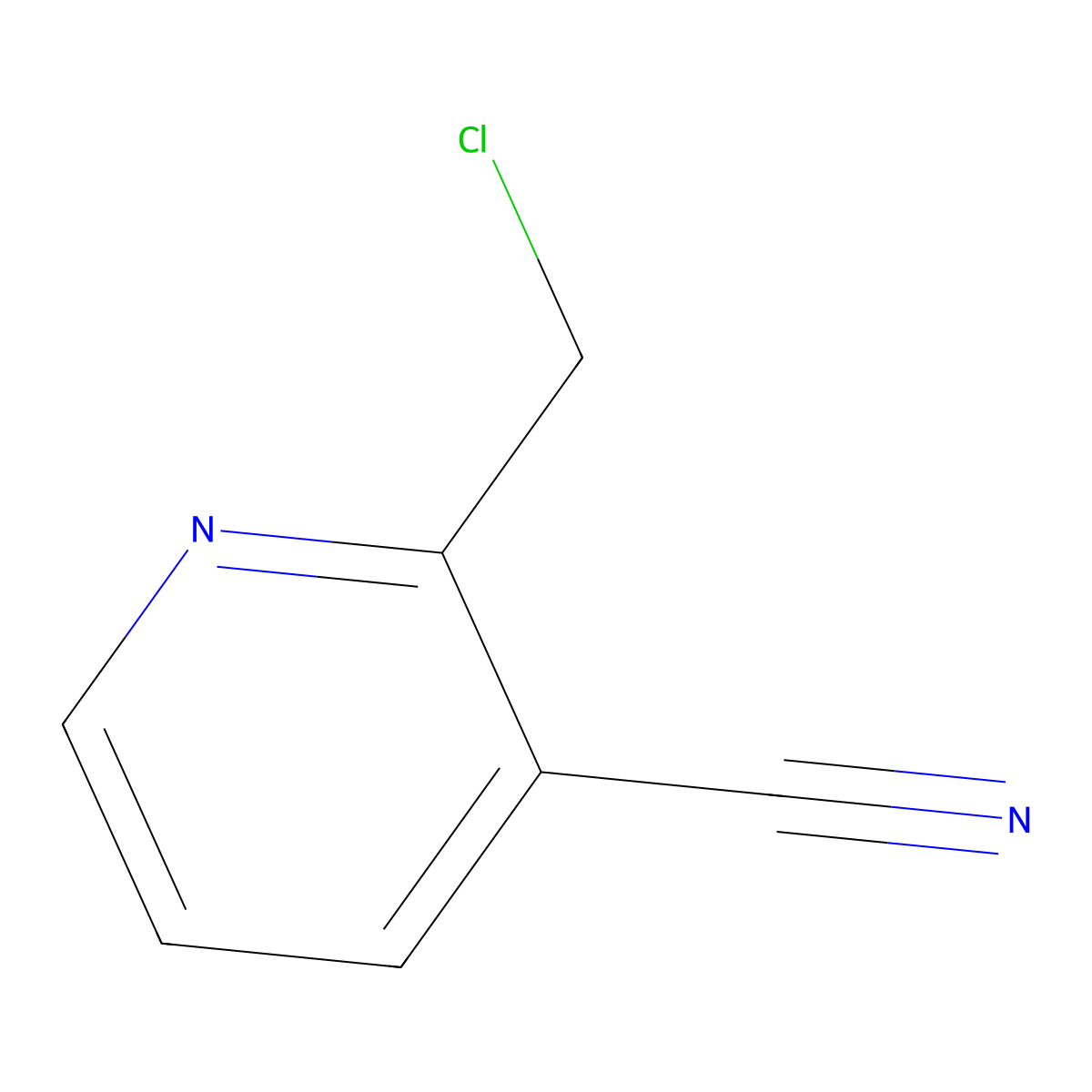 3-Pyridinecarbonitrile, 2-(chloromethyl)- molecular structure, CAS 848774-96-9