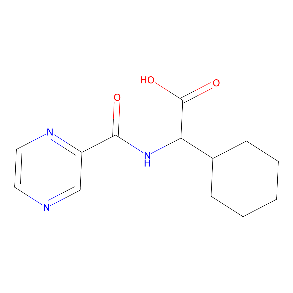(alphaS)-alpha-[(2-Pyrazinylcarbonyl)amino]cyclohexaneacetic acid molecular structure, CAS 848777-30-0