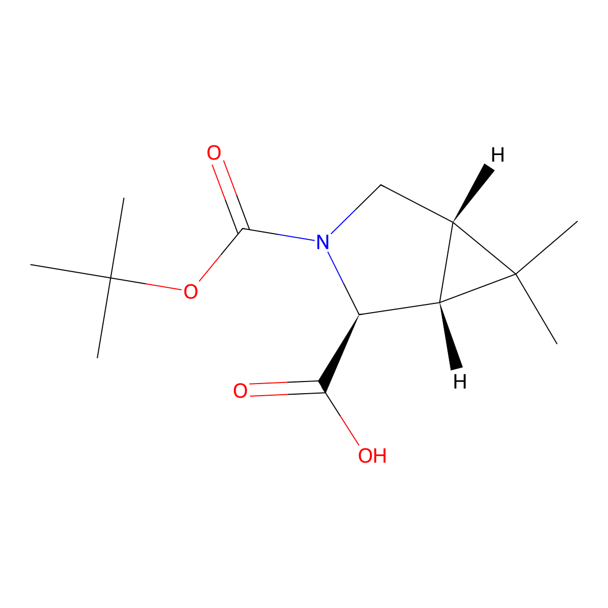 (1R,2S,5S)-3-(Tert-butoxycarbonyl)-6,6-dimethyl-3-azabicyclo[3.1.0]hexane-2-carboxylic acid molecular structure, CAS 848777-73-1