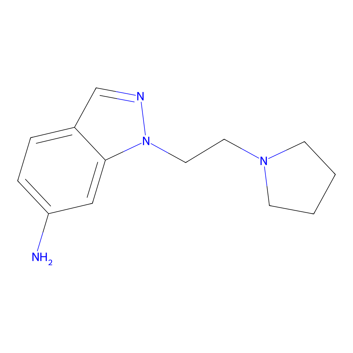 1-(2-Pyrrolidin-1-YL-ethyl)-1H-indazol-6-ylamine molecular structure, CAS 848779-64-6