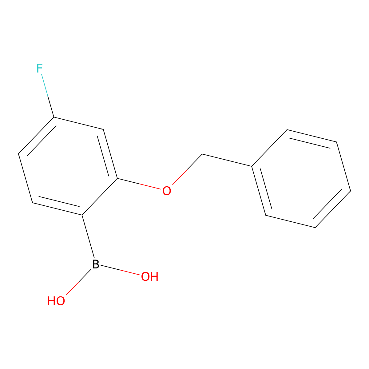 2-Benzyloxy-4-fluorophenylboronic acid molecular structure, CAS 848779-87-3