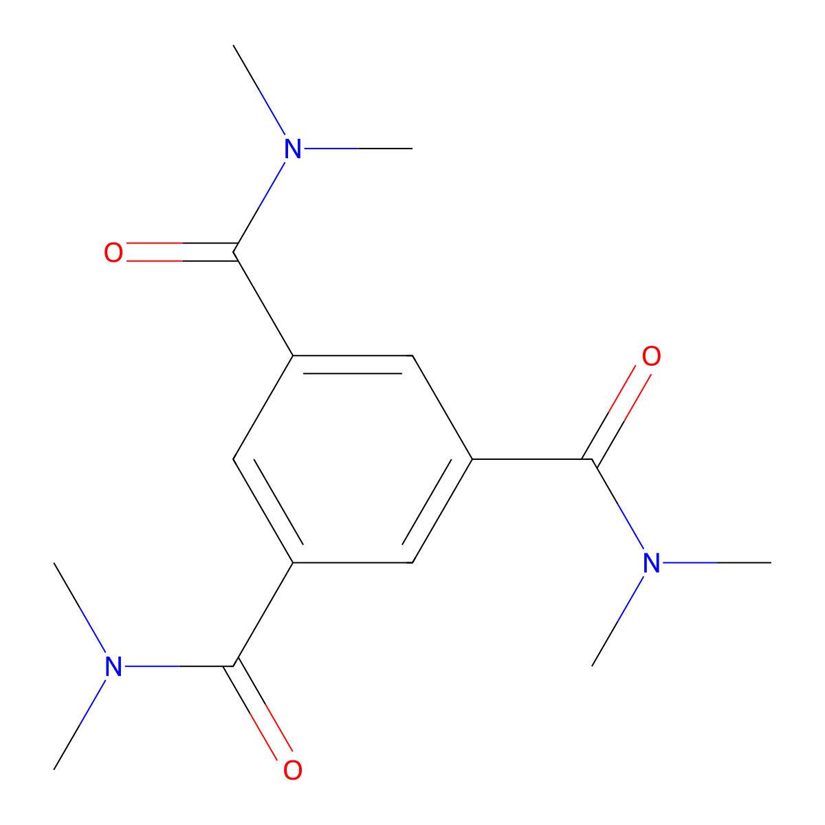 N1,N1,N3,N3,N5,N5-Hexamethyl-1,3,5-benzenetricarboxamide molecular structure, CAS 848787-22-4
