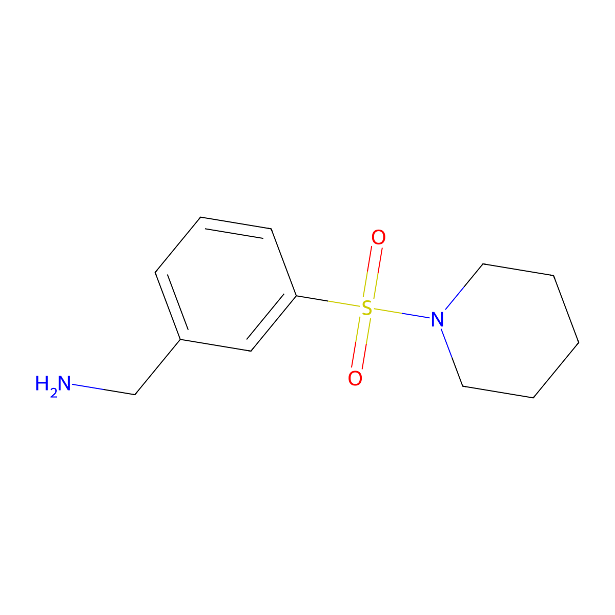 (3-(Piperidin-1-ylsulfonyl)phenyl)methanamine molecular structure, CAS 848813-81-0