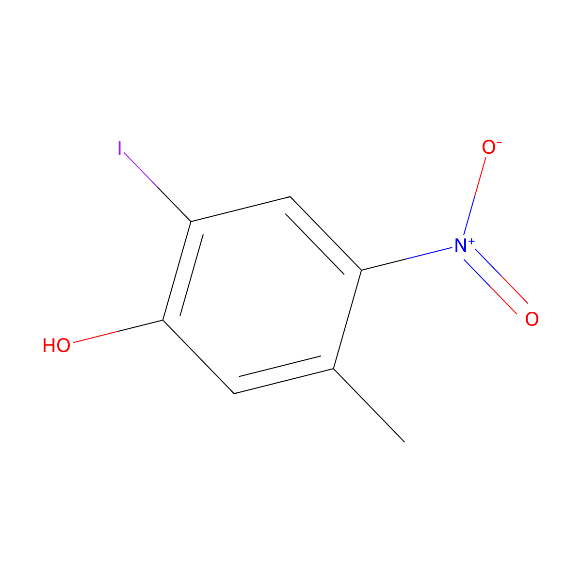 2-Iodo-5-methyl-4-nitro-phenol molecular structure, CAS 848814-02-8