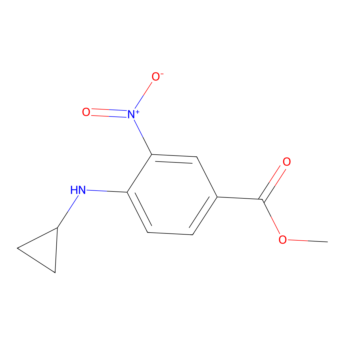 Methyl 4-(cyclopropylamino)-3-nitrobenzoate molecular structure, CAS 848819-82-9