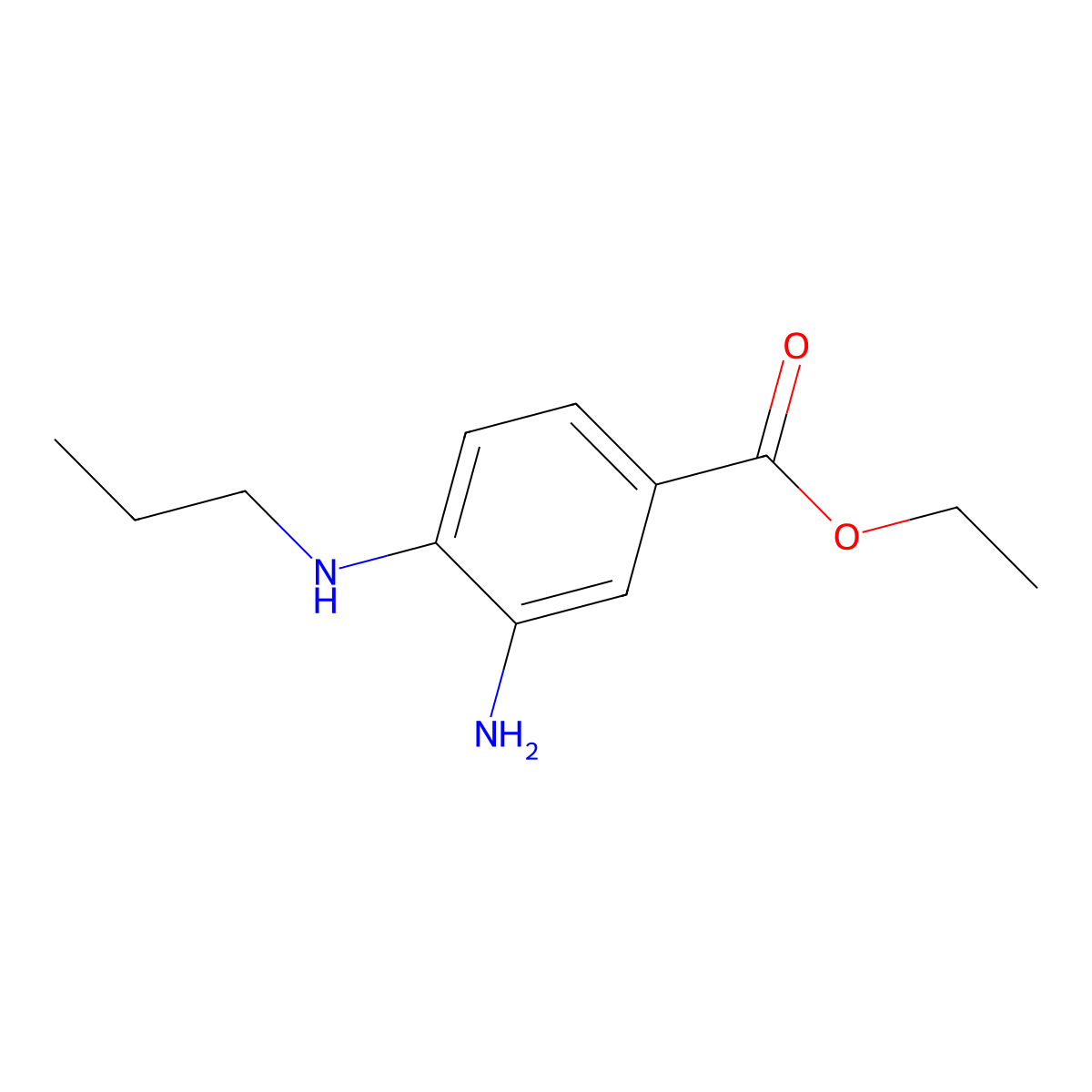 Ethyl 3-amino-4-(propylamino)benzoate molecular structure, CAS 848819-85-2