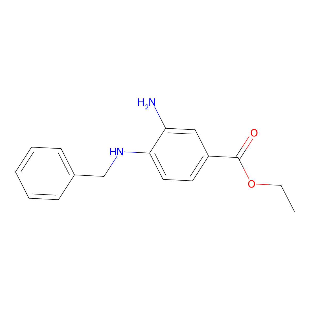 Ethyl 3-amino-4-(benzylamino)benzoate molecular structure, CAS 848819-86-3