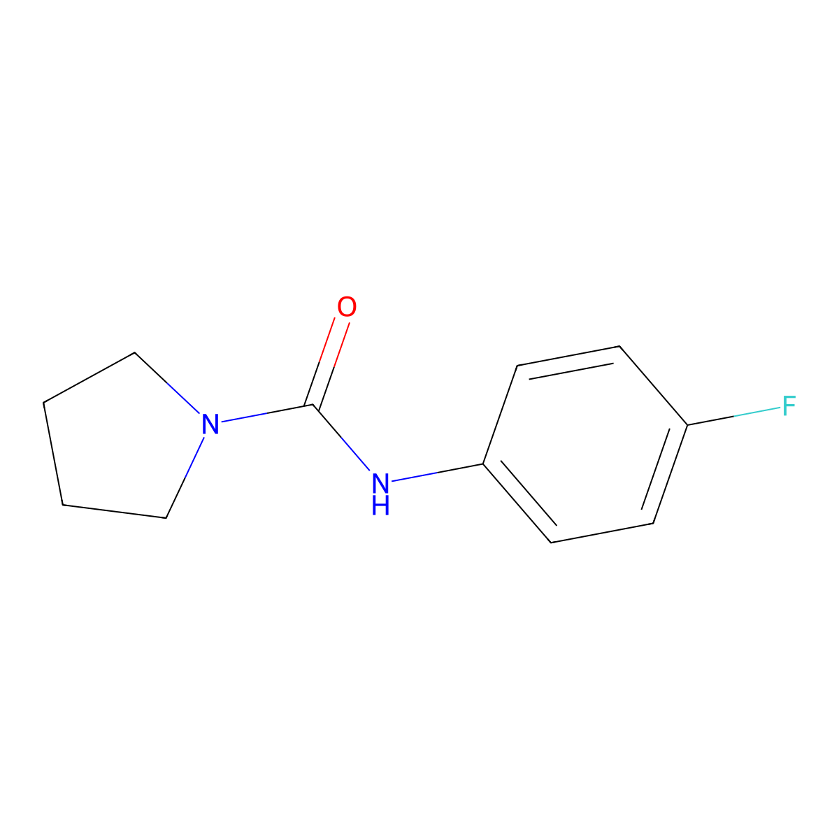 N-(4-fluorophenyl)pyrrolidine-1-carboxamide molecular structure, CAS 84882-83-7