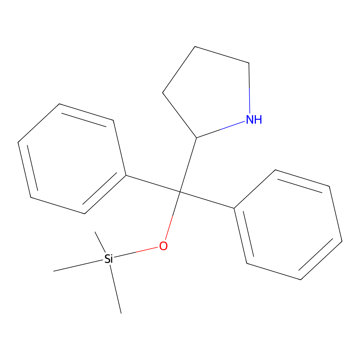 (S)-(-)-alpha,alpha-Diphenyl-2-pyrrolidinemethanol Trimethylsilyl Ether molecular structure, CAS 848821-58-9