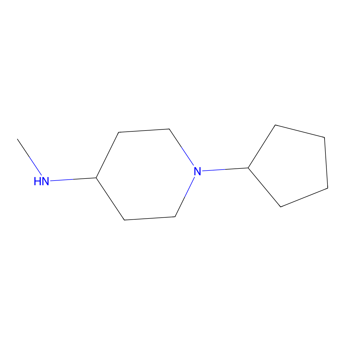 1-cyclopentyl-N-methylpiperidin-4-amine molecular structure, CAS 848822-94-6