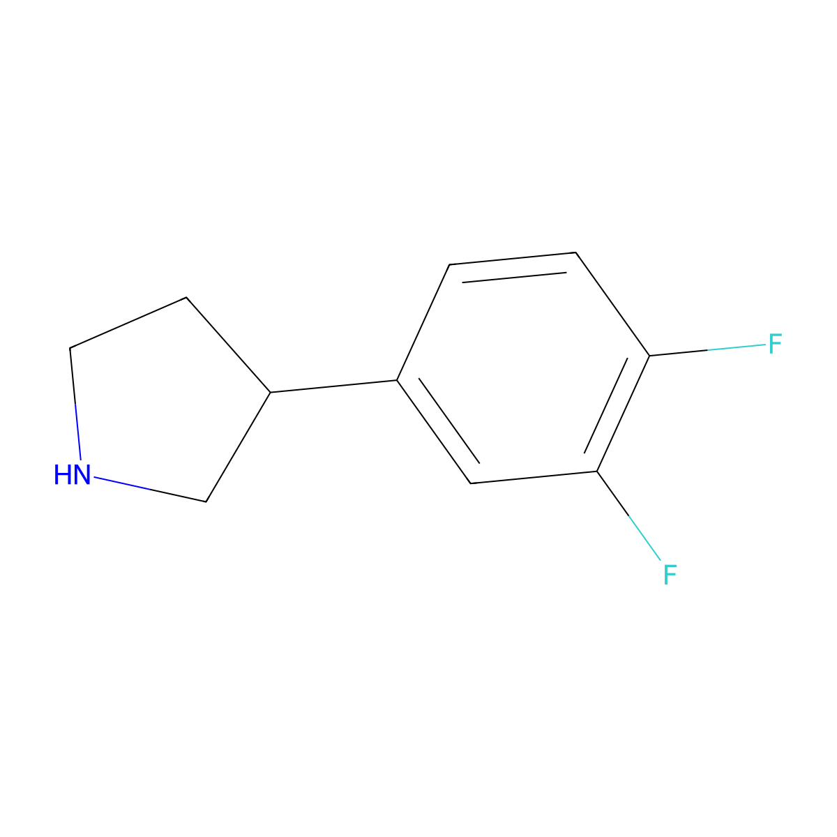 3-(3,4-Difluorophenyl)pyrrolidine molecular structure, CAS 848822-98-0