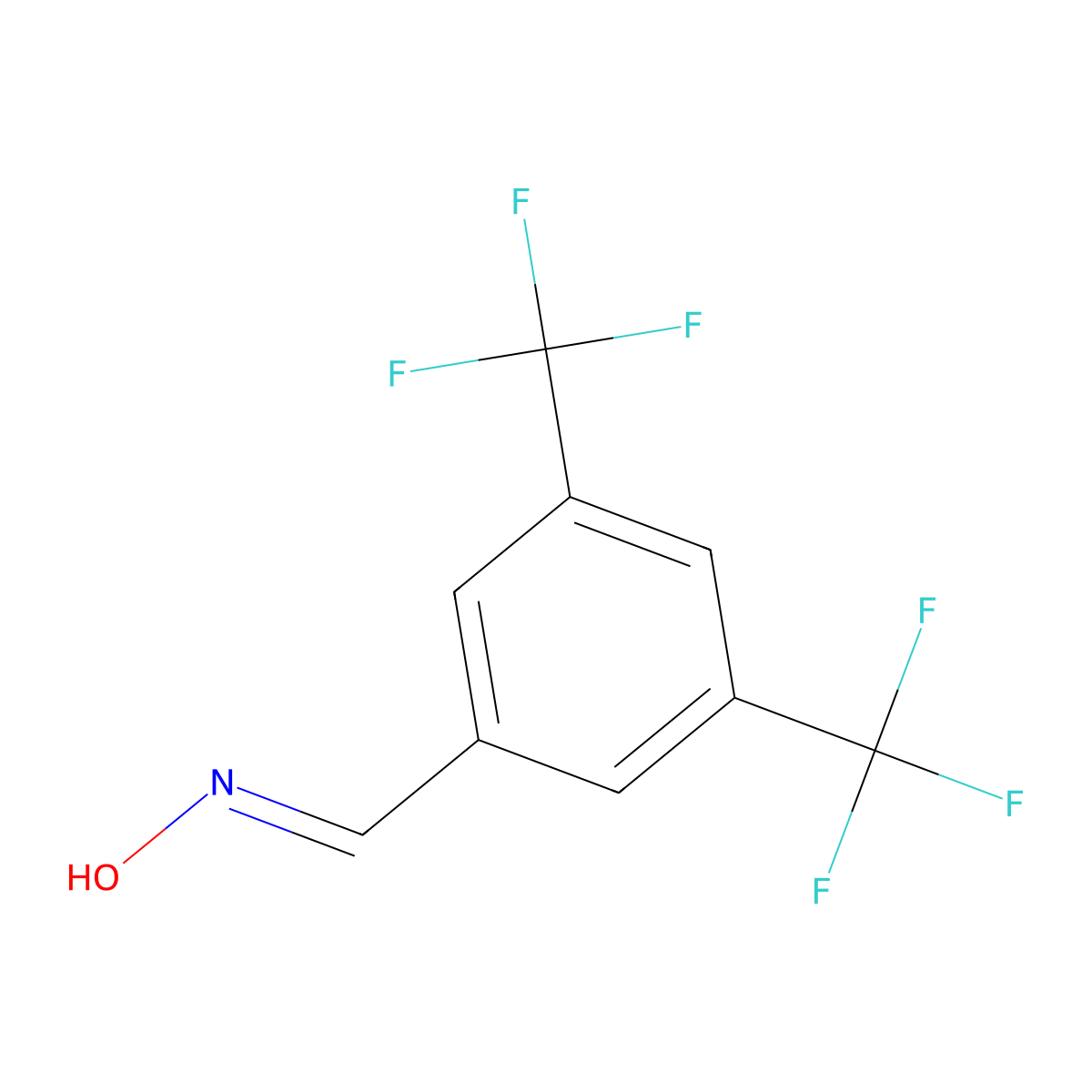 3,5-Bis-trifluoromethyl-benzaldehyde oxime molecular structure, CAS 848825-79-6