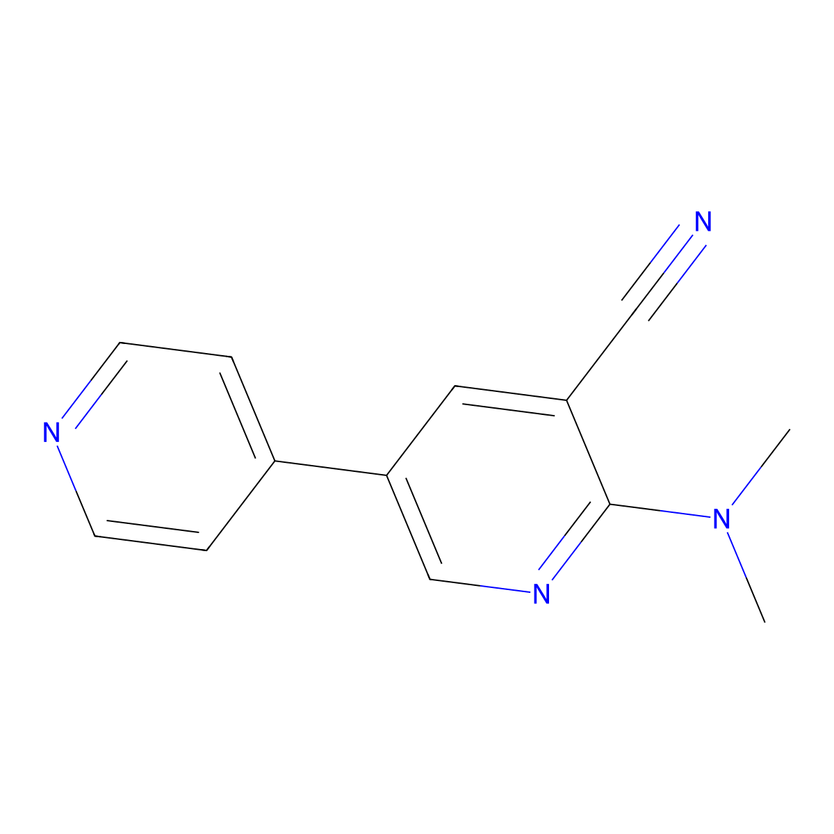 6-(Dimethylamino)[3,4'-bipyridine]-5-carbonitrile molecular structure, CAS 84884-30-0