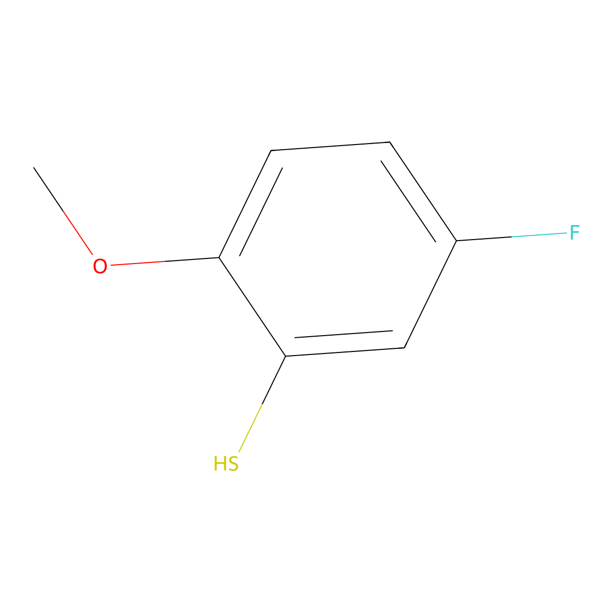 5-Fluoro-2-methoxythiophenol molecular structure, CAS 84884-41-3