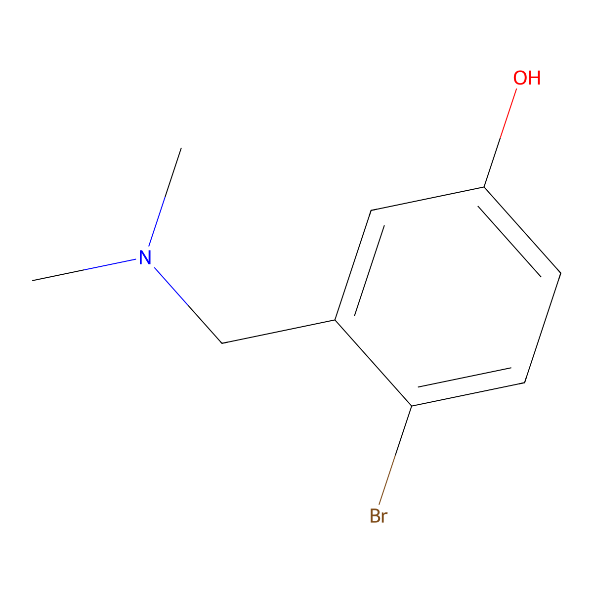 4-Bromo-3-((dimethylamino)methyl)phenol molecular structure, CAS 848848-16-8