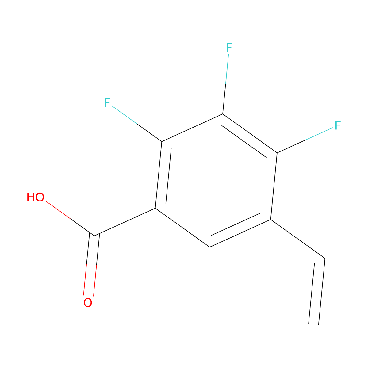 5-Ethenyl-2,3,4-trifluorobenzoic acid molecular structure, CAS 848852-32-4