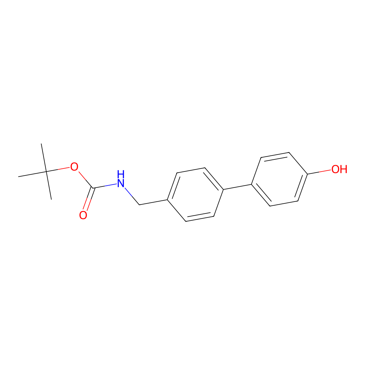 tert-butyl N-{[4-(4-hydroxyphenyl)phenyl]methyl}carbamate molecular structure, CAS 848853-15-6