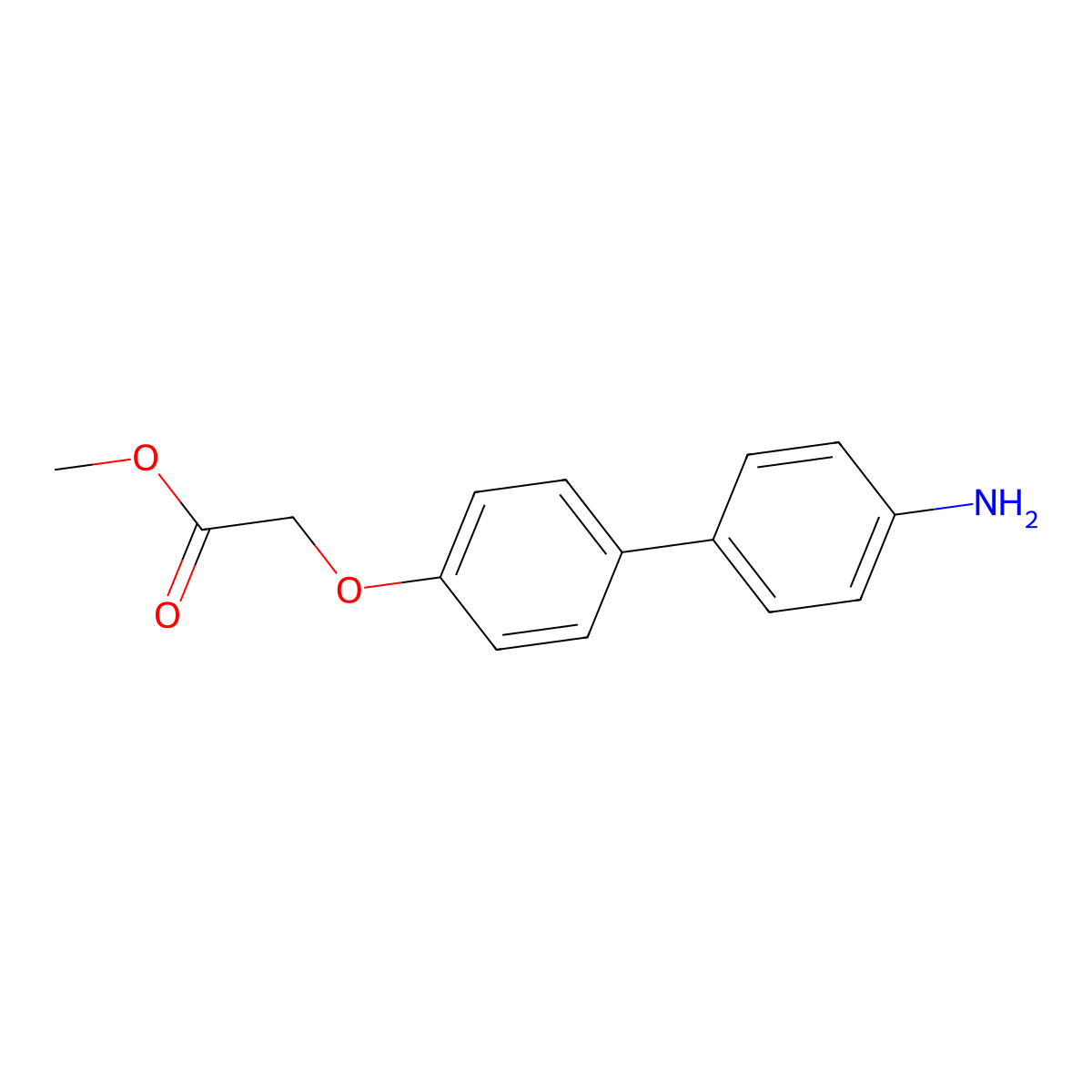 (4'-Amino-biphenyl-4-yloxy)-acetic acid methyl ester molecular structure, CAS 848853-77-0