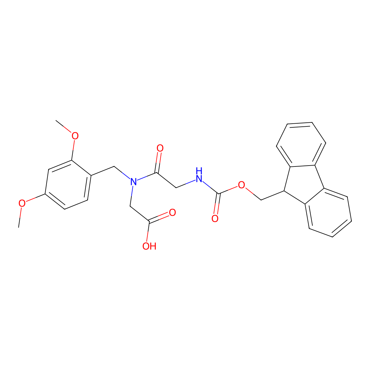 Fmoc-Gly-(Dmb)Gly-OH molecular structure, CAS 848861-65-4