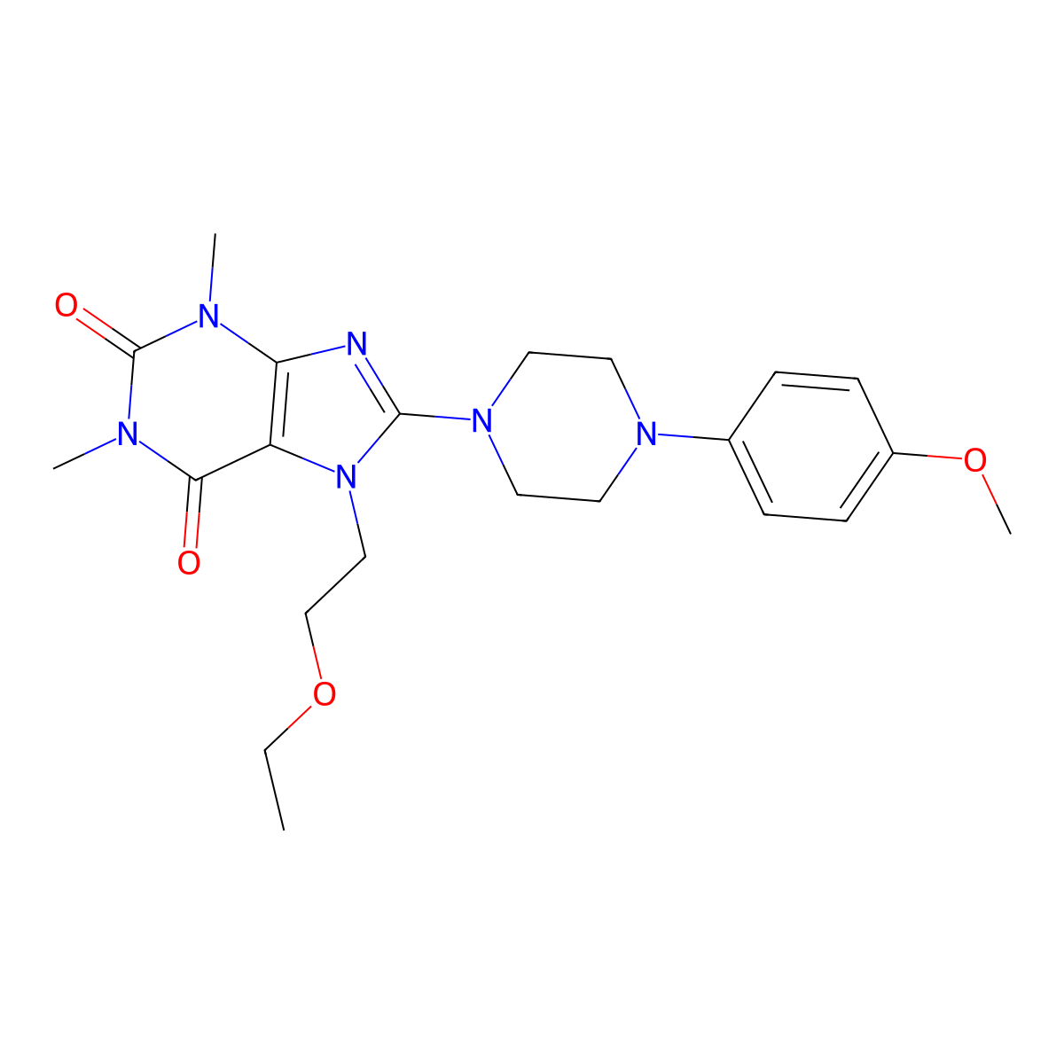 7-(2-Ethoxyethyl)-8-[4-(4-methoxyphenyl)piperazin-1-yl]-1,3-dimethylpurine-2,6-dione molecular structure, CAS 848866-55-7