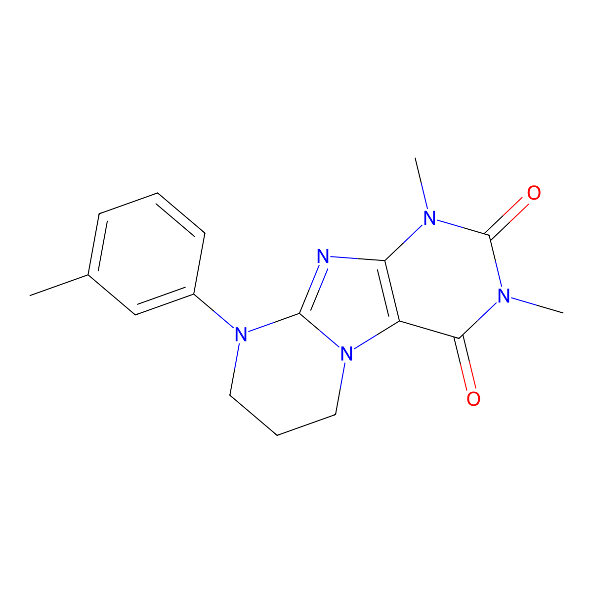 1,3-dimethyl-9-(3-methylphenyl)-7,8-dihydro-6H-purino[7,8-a]pyrimidine-2,4-dione molecular structure, CAS 848866-58-0