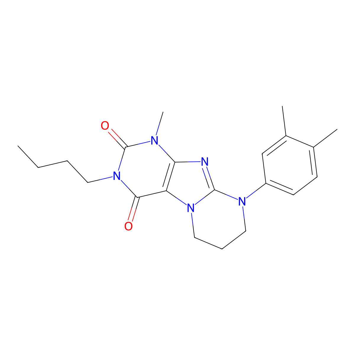 3-butyl-9-(3,4-dimethylphenyl)-1-methyl-7,8-dihydro-6H-purino[7,8-a]pyrimidine-2,4-dione molecular structure, CAS 848866-95-5