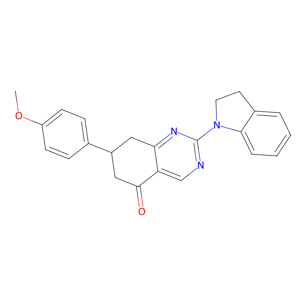 2-(2,3-dihydro-1H-indol-1-yl)-7-(4-methoxyphenyl)-7,8-dihydroquinazolin-5(6H)-one molecular structure, CAS 848867-18-5