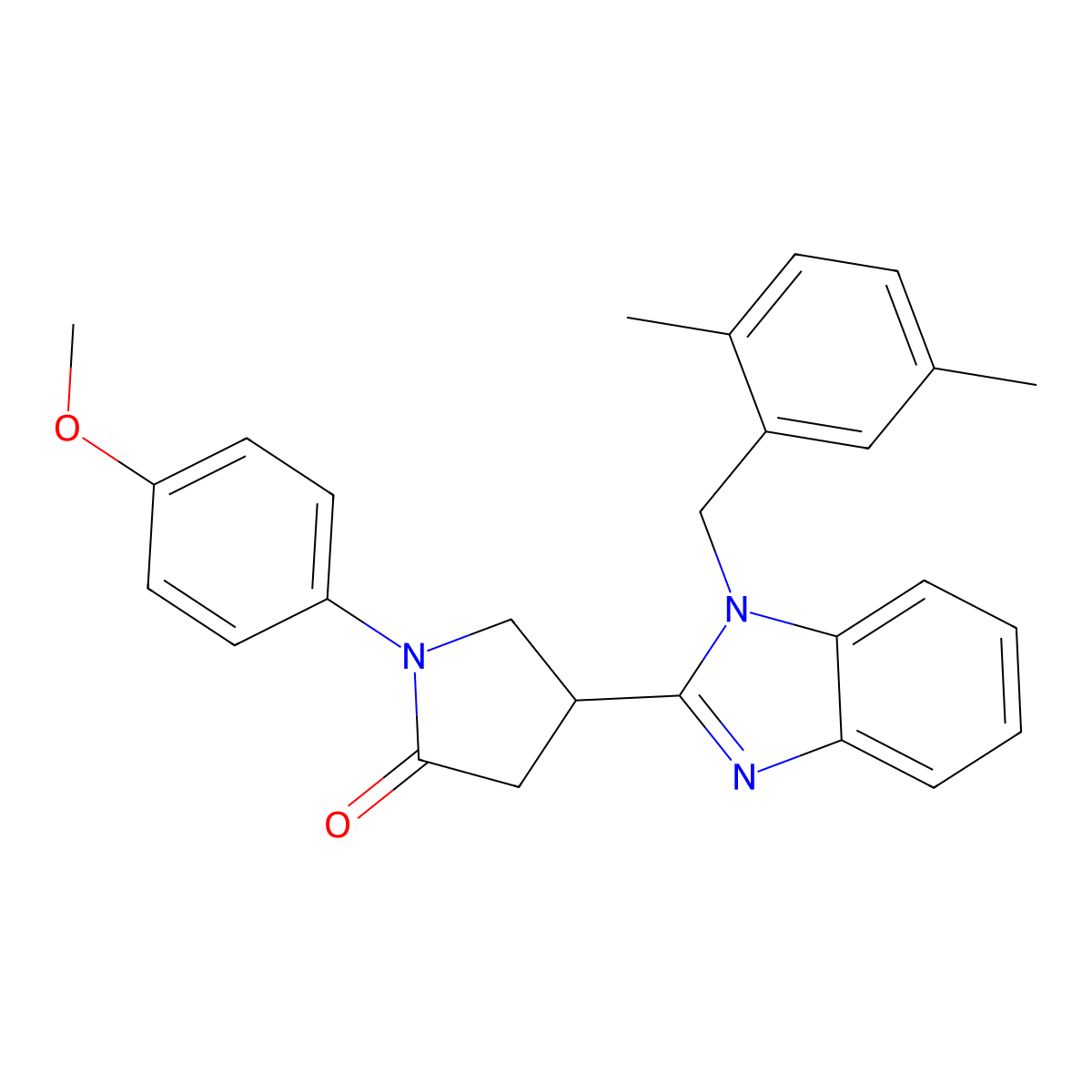 4-(1-(2,5-dimethylbenzyl)-1H-benzo[d]imidazol-2-yl)-1-(4-methoxyphenyl)pyrrolidin-2-one molecular structure, CAS 848867-51-6