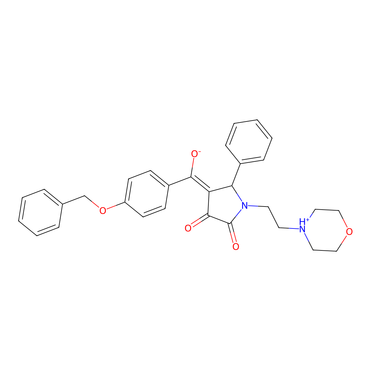 4-[4-(benzyloxy)benzoyl]-3-hydroxy-1-[2-(morpholin-4-yl)ethyl]-5-phenyl-2,5-dihydro-1H-pyrrol-2-one molecular structure, CAS 848867-71-0