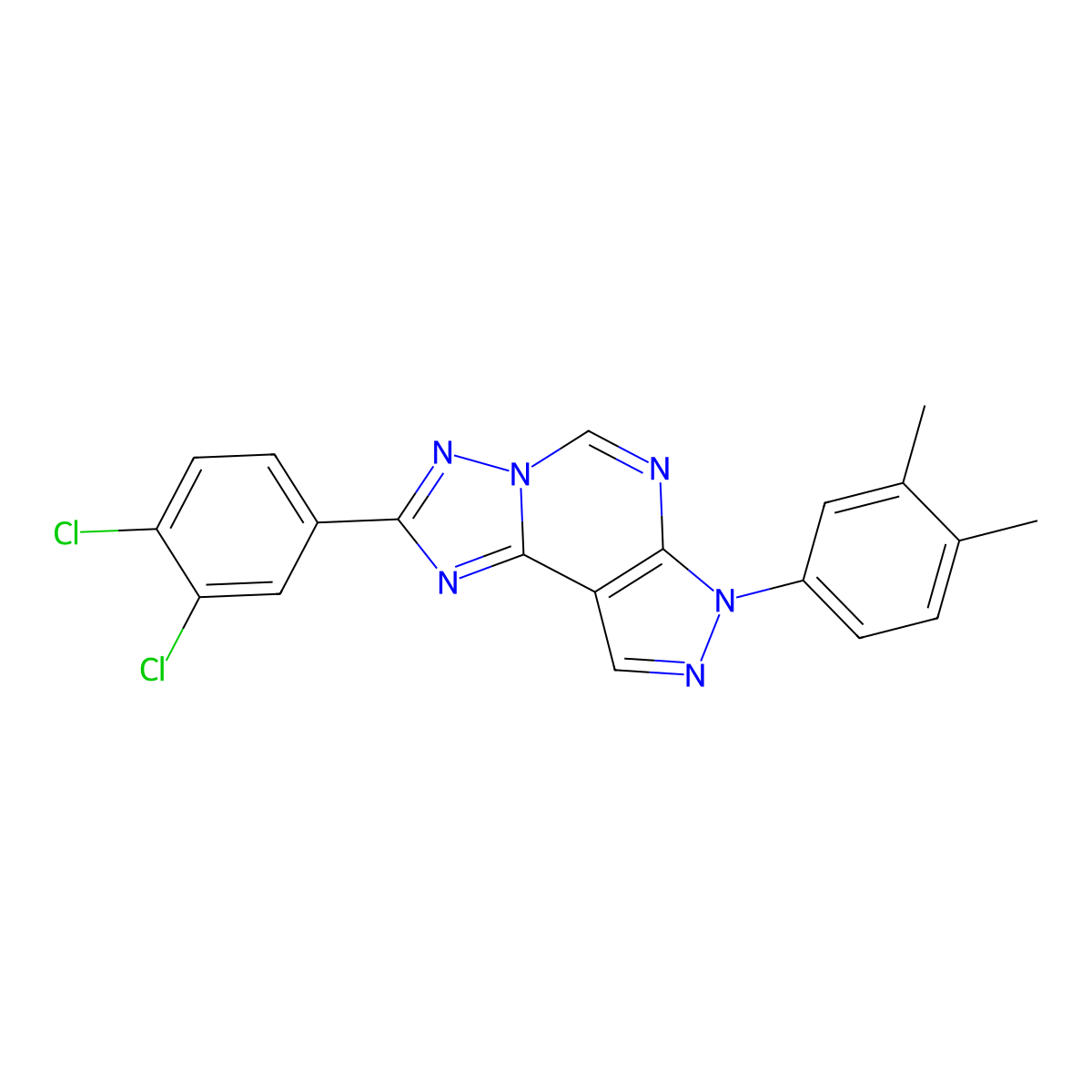 2-(3,4-dichlorophenyl)-7-(3,4-dimethylphenyl)-7H-pyrazolo[4,3-e][1,2,4]triazolo[1,5-c]pyrimidine molecular structure, CAS 848869-66-9