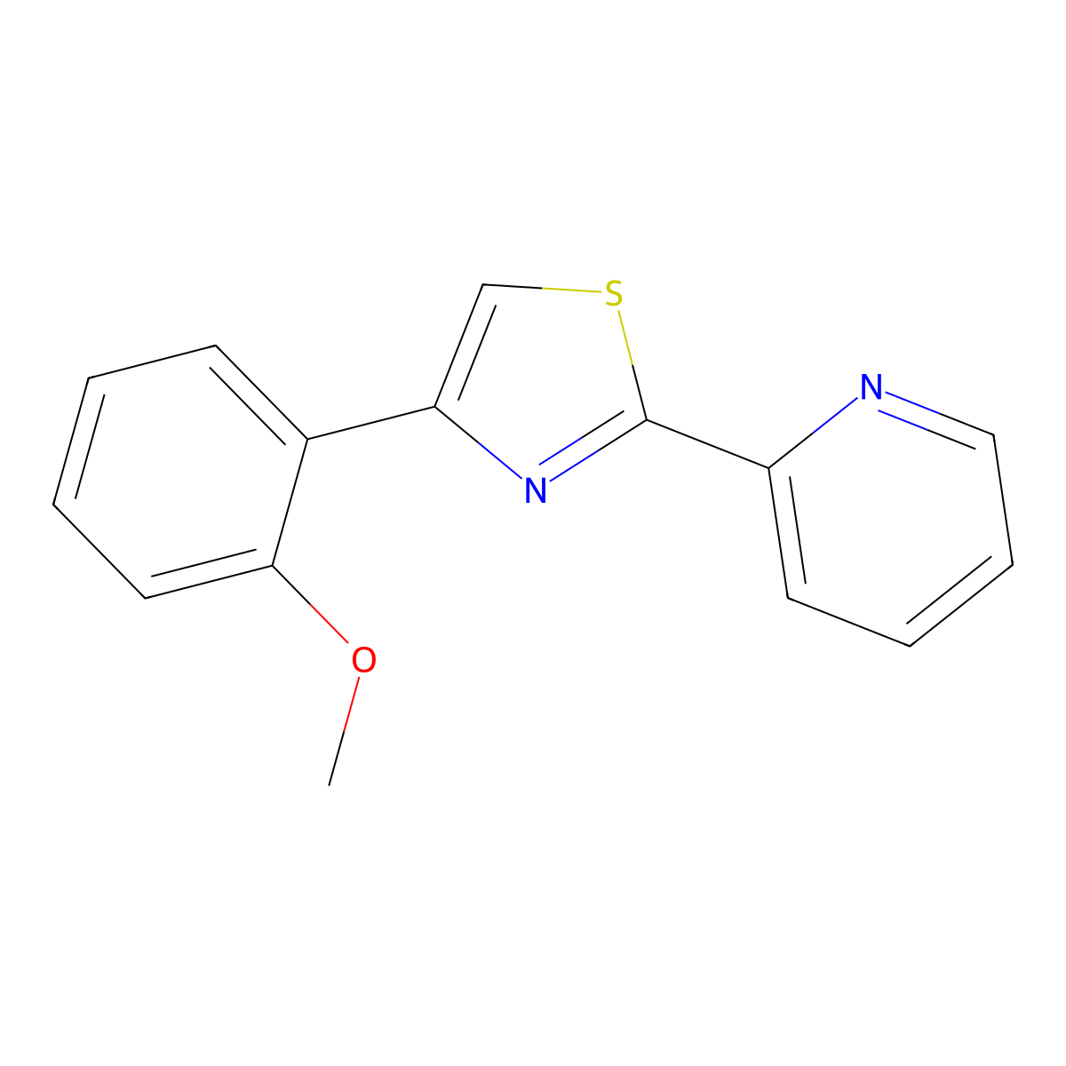 2-[4-(2-Methoxyphenyl)-1,3-thiazol-2-yl]pyridine molecular structure, CAS 848904-85-8