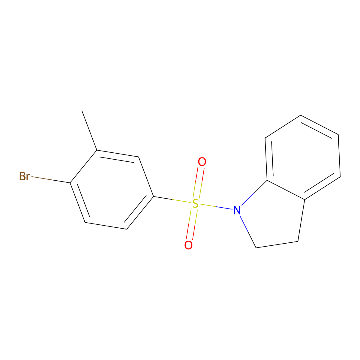 1-Bromo-4-(indolinylsulfonyl)-2-methylbenzene molecular structure, CAS 848905-01-1