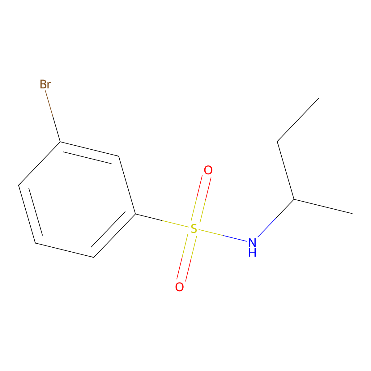 3-bromo-N-(sec-butyl)benzenesulfonamide molecular structure, CAS 848905-50-0