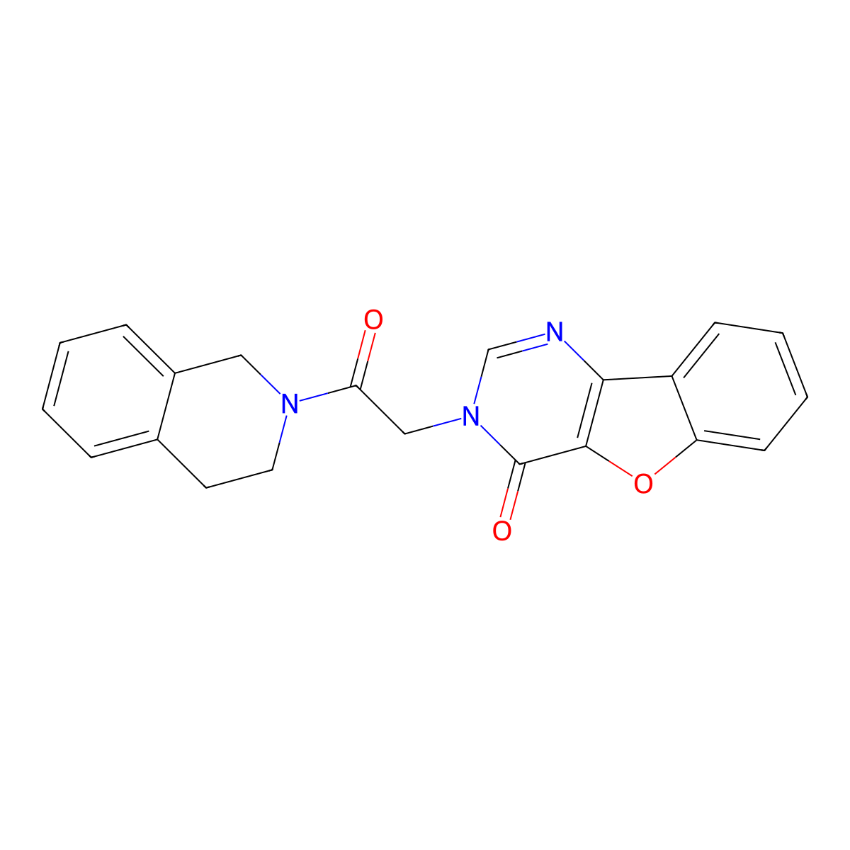 3-(2-(3,4-dihydroisoquinolin-2(1H)-yl)-2-oxoethyl)benzofuro[3,2-d]pyrimidin-4(3H)-one molecular structure, CAS 848905-64-6