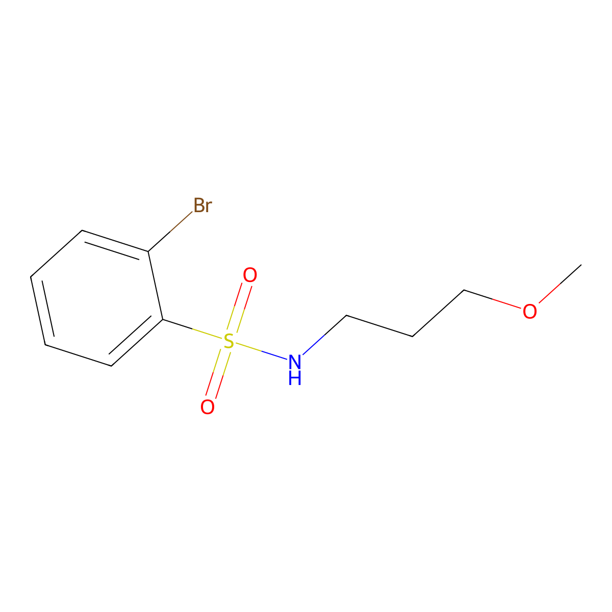 2-bromo-N-(3-methoxypropyl)benzenesulfonamide molecular structure, CAS 848906-56-9