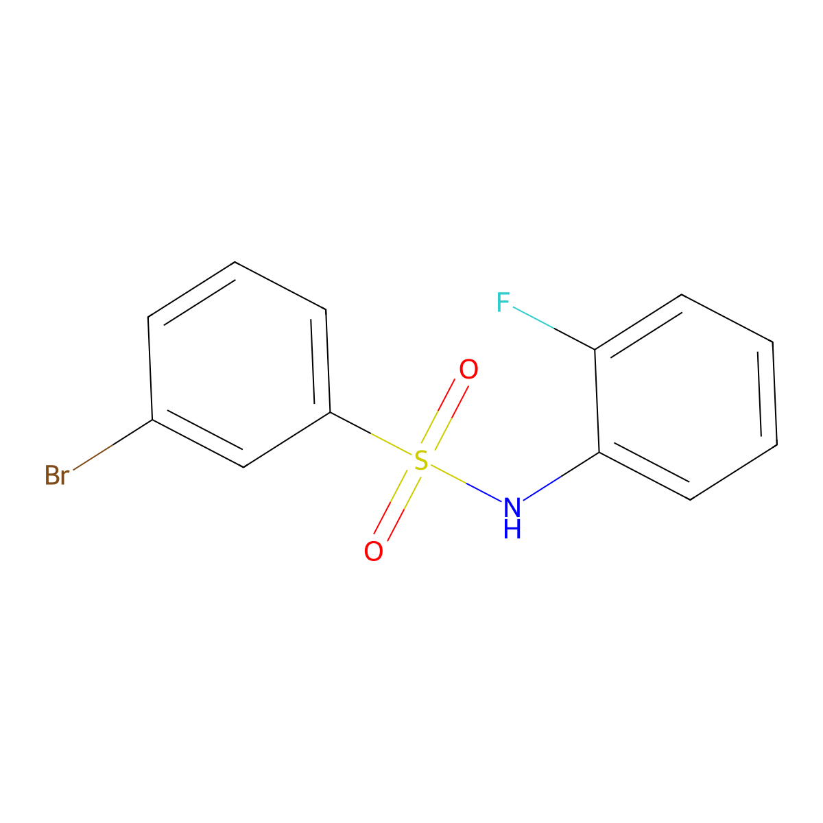 3-bromo-N-(2-fluorophenyl)benzenesulfonamide molecular structure, CAS 848906-61-6