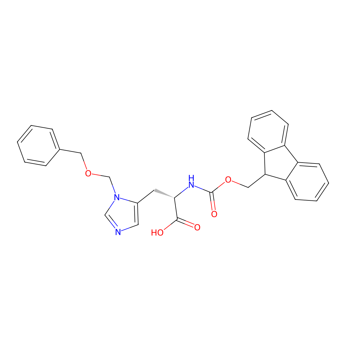 Fmoc-His(3-Bom)-OH molecular structure, CAS 84891-19-0