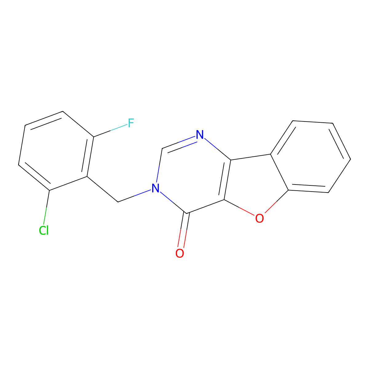 3-(2-chloro-6-fluorobenzyl)benzofuro[3,2-d]pyrimidin-4(3H)-one molecular structure, CAS 848911-78-4