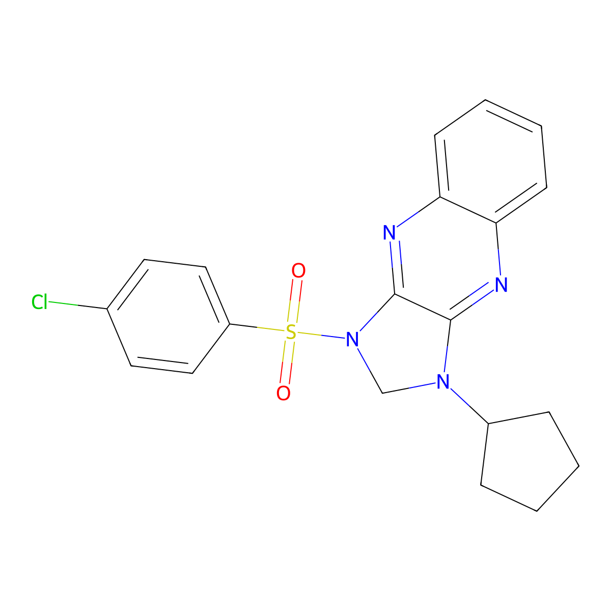 1-((4-chlorophenyl)sulfonyl)-3-cyclopentyl-2,3-dihydro-1H-imidazo[4,5-b]quinoxaline molecular structure, CAS 848916-06-3