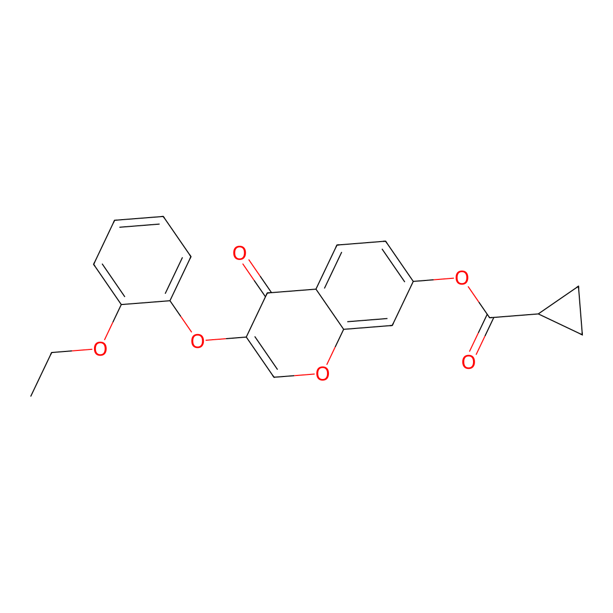 3-(2-ethoxyphenoxy)-4-oxo-4H-chromen-7-yl cyclopropanecarboxylate molecular structure, CAS 848916-19-8