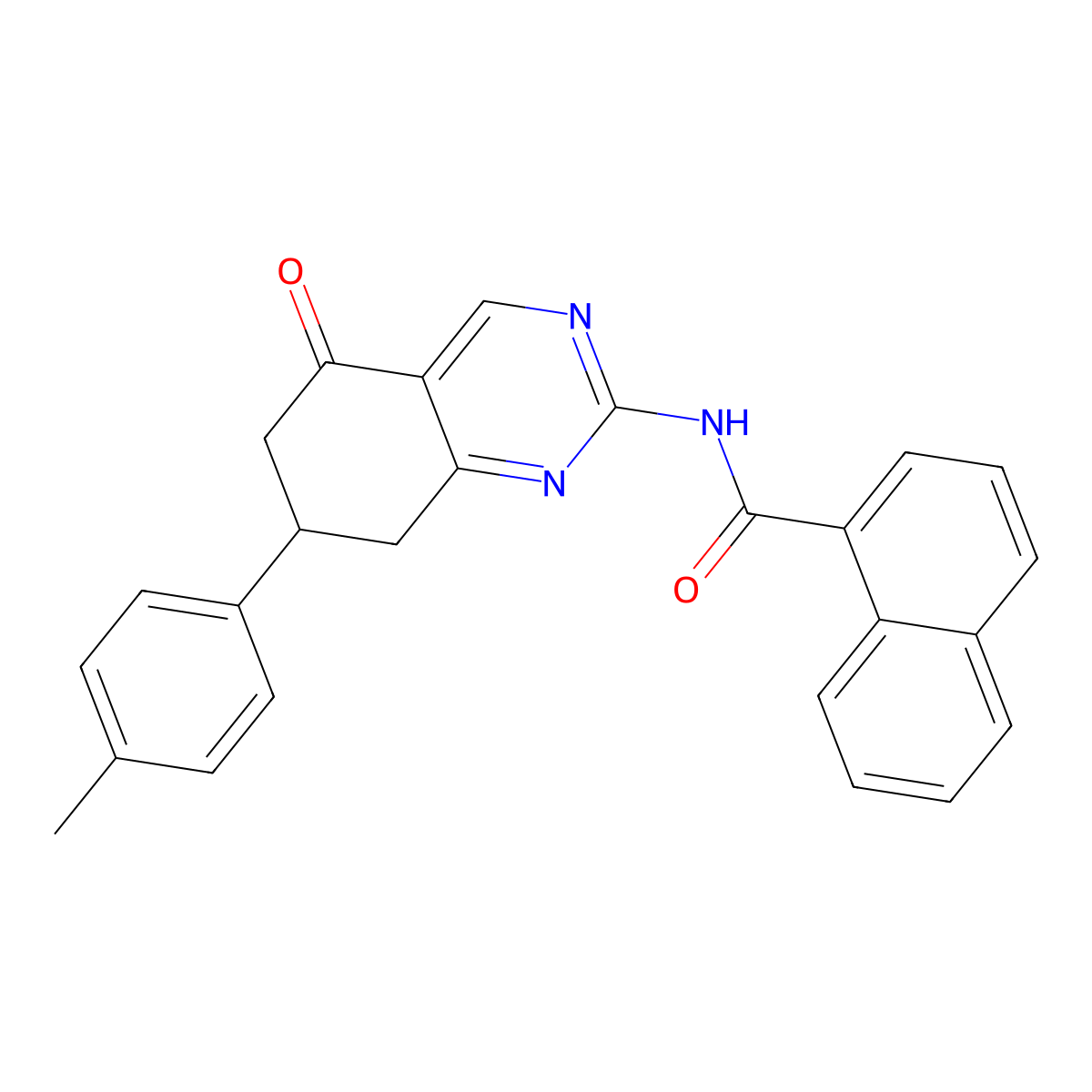 N-[7-(4-methylphenyl)-5-oxo-5,6,7,8-tetrahydroquinazolin-2-yl]naphthalene-1-carboxamide molecular structure, CAS 848916-24-5