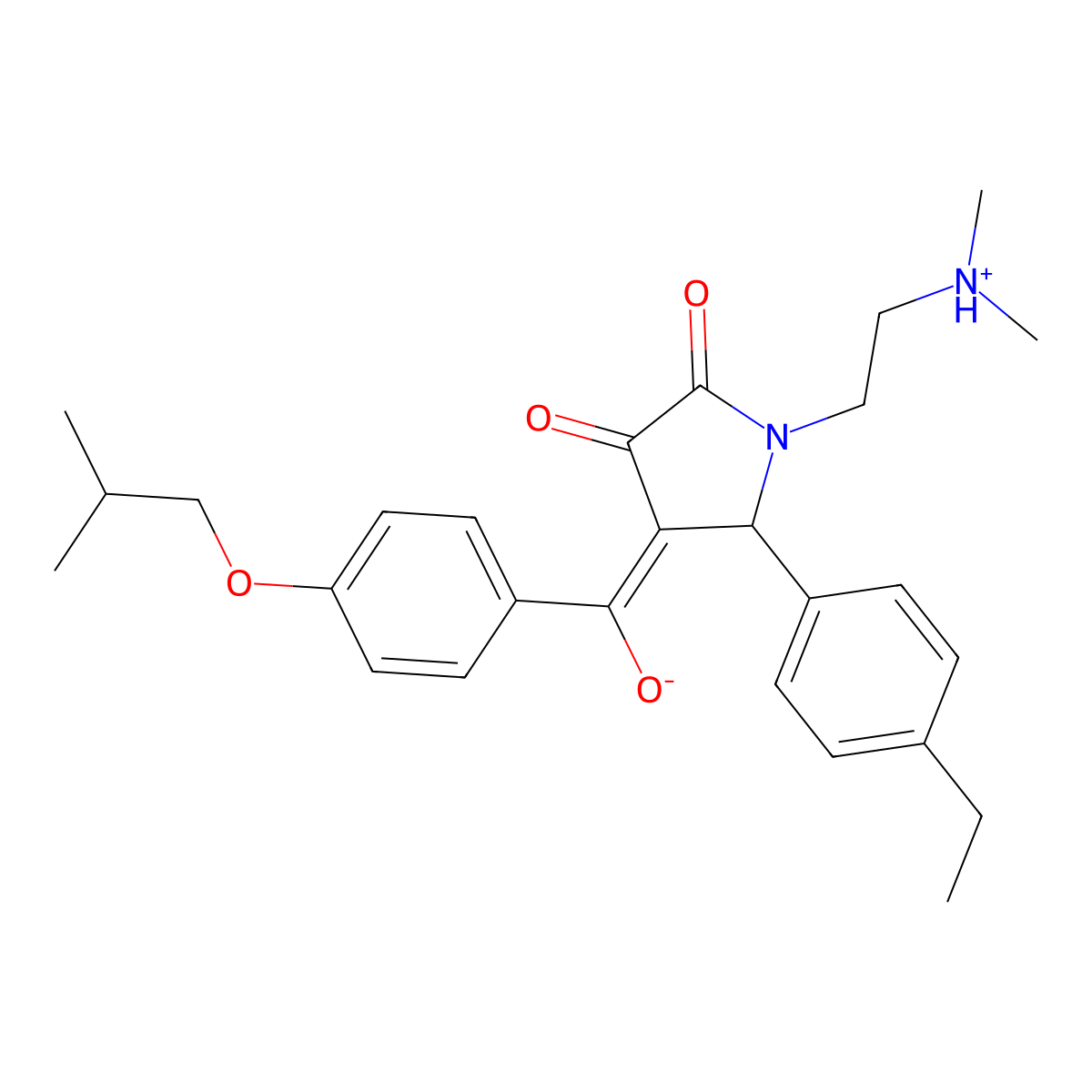 1-[2-(dimethylamino)ethyl]-5-(4-ethylphenyl)-3-hydroxy-4-[4-(2-methylpropoxy)benzoyl]-2,5-dihydro-1H-pyrrol-2-one molecular structure, CAS 848916-48-3