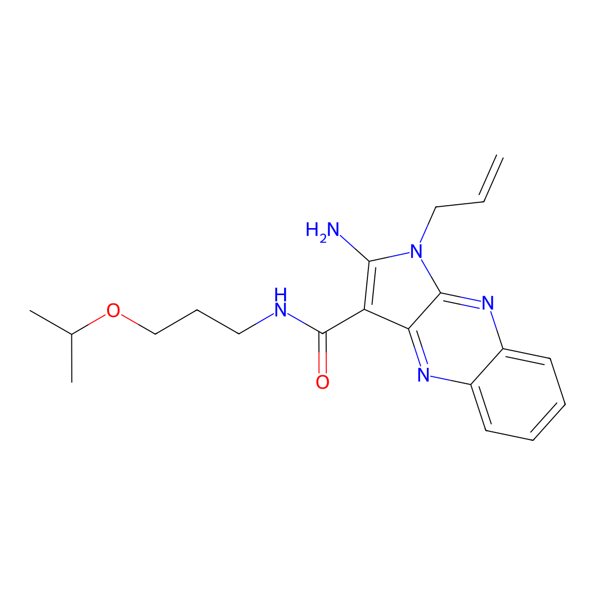 1-allyl-2-amino-N-(3-isopropoxypropyl)-1H-pyrrolo[2,3-b]quinoxaline-3-carboxamide molecular structure, CAS 848917-57-7